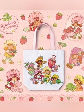 Vintage Strawberry Shortcake Character Canva Purse Tote Bag Gift Girl Brand New